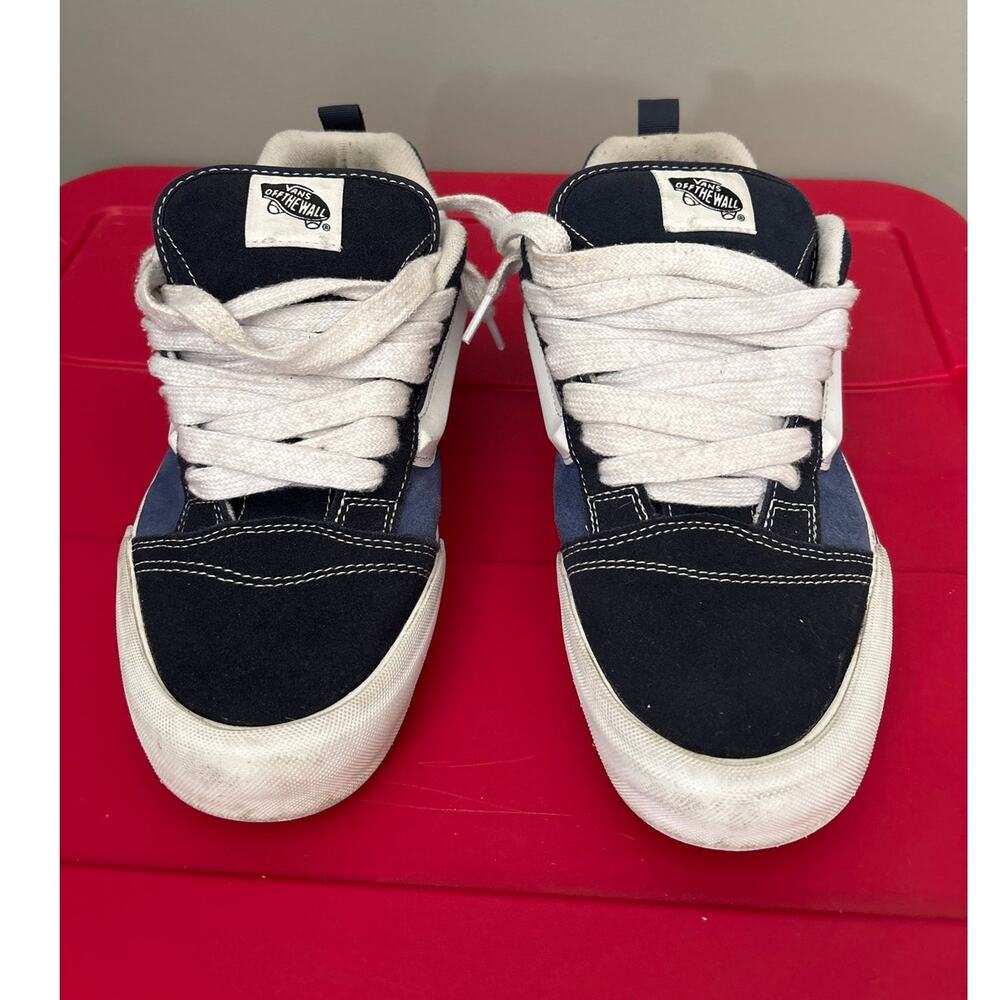 Vans Knu Skool Skate Shoes Sneakers Navy/True White Men's 10.5